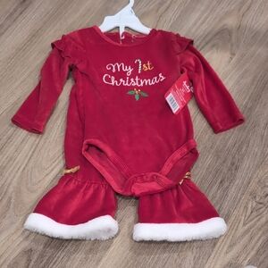 Red 'My 1st Christmas' Baby Outfit NWT Size 9m
